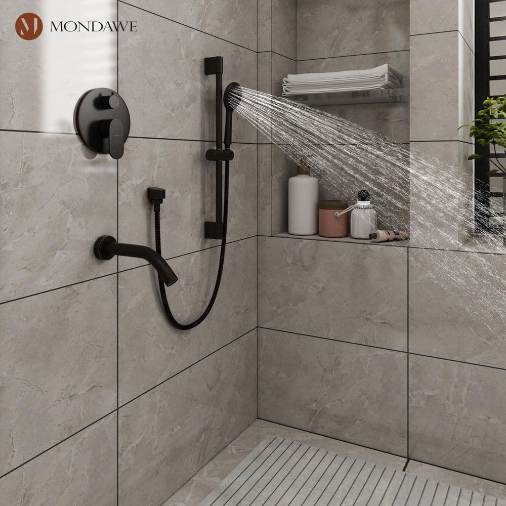 Oil-Rubbed Bronze Adjustable Height Multi-Head Shower System