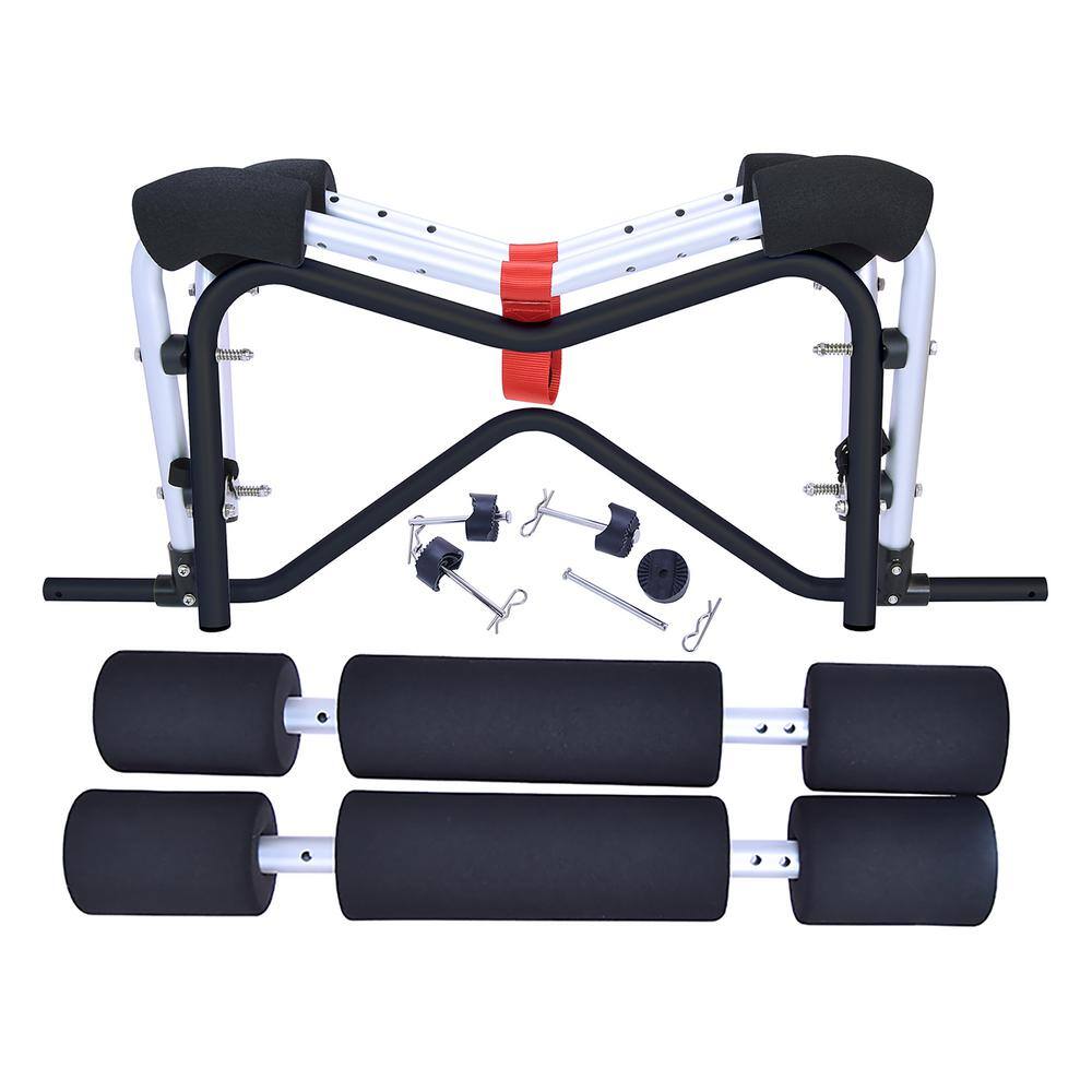 Large Folding Silver and Black Aluminum Kayak Cart with Strap