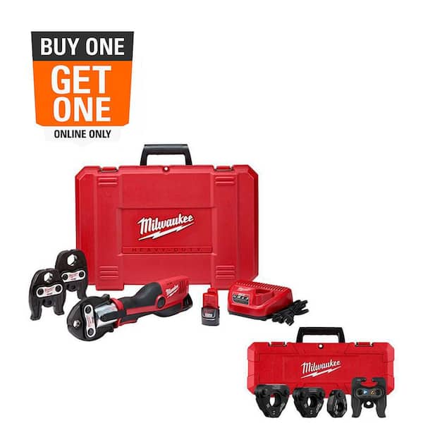 M12 12 Volt Lithium-Ion Force Logic Cordless 1/2 in.-1 in. Copper Press Tool Kit with IPS Pivoting Ring Set