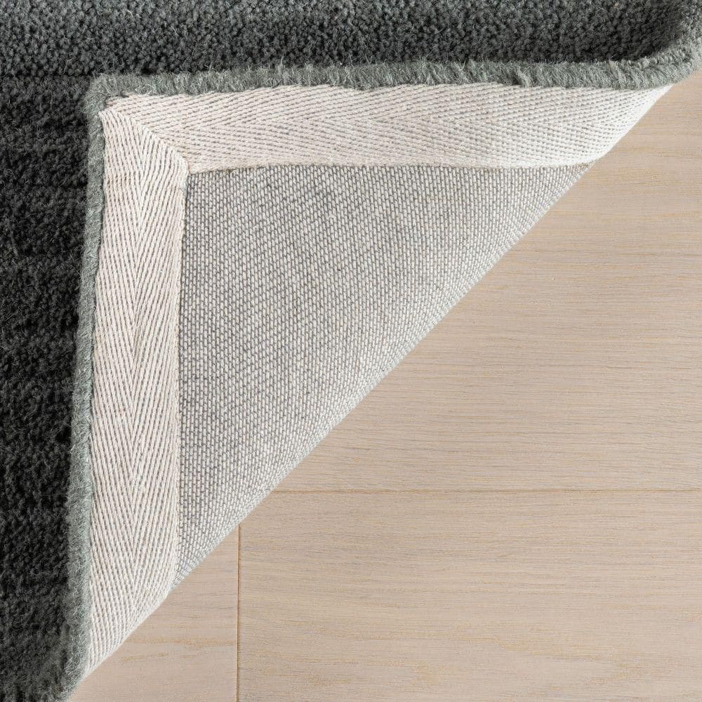 Gray Handmade Wool Rectangular Area Rug, 4' x 6'