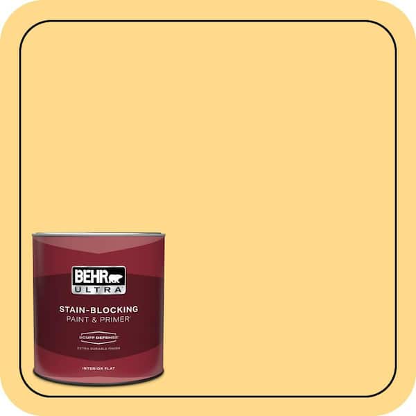 BEHR ULTRA 1 qt. #P260-4 Banana Mania Extra Durable Flat Interior Paint & Primer