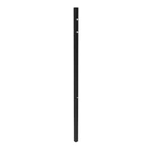 Athens 2-in x 2-in x 7-ft Gloss Black Aluminum Pressed Spear Fence Corner Post