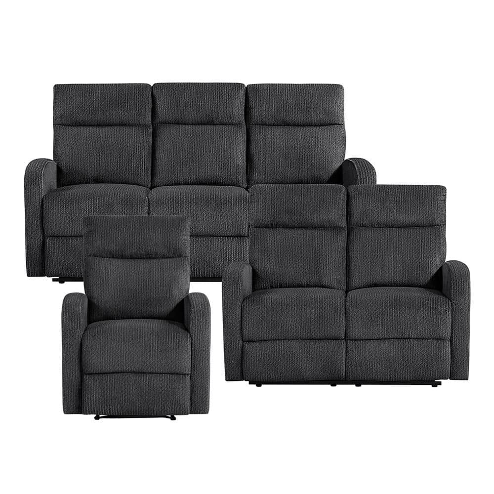 Lazzara Glendale 71 in. W Slope Arm Microfiber Rectangle 3-Piece
