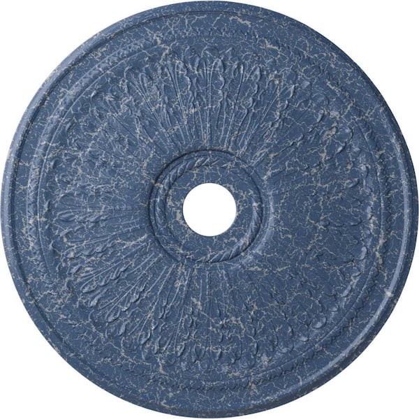 Ekena Millwork 1 in. x 29-1/8 in. x 29-1/8 in. Polyurethane Oakleaf Ceiling Medallion, Americana Crackle