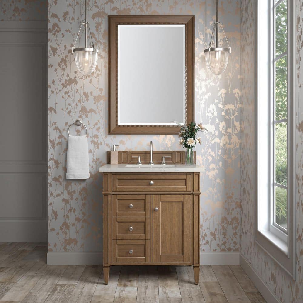 Brittany 30.0 in. Single Bath Vanity in Saddle Brown with Siberian Quartz Top price history on PriceWatchPro