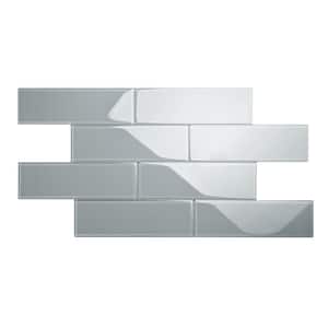 True Gray 4 in. x 12 in. x 8mm Glass Subway Tile (5 sq. ft./Case)