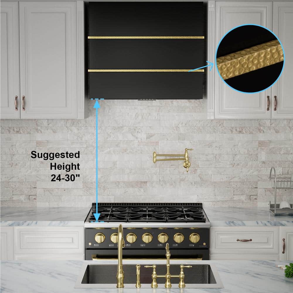 Akicon 30-Inch Stainless Steel Wall-Mounted Range Hood with LED Lights