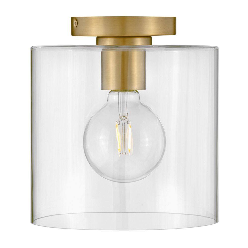 Pippa Clear Glass Brass 1-Light Flush Mount
