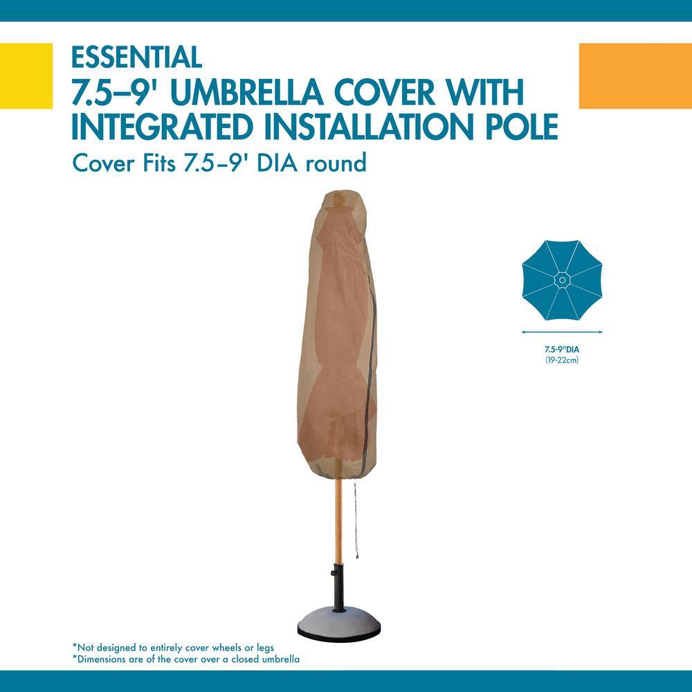 Essential Water-Resistant 9 Foot Brown Patio Umbrella Cover