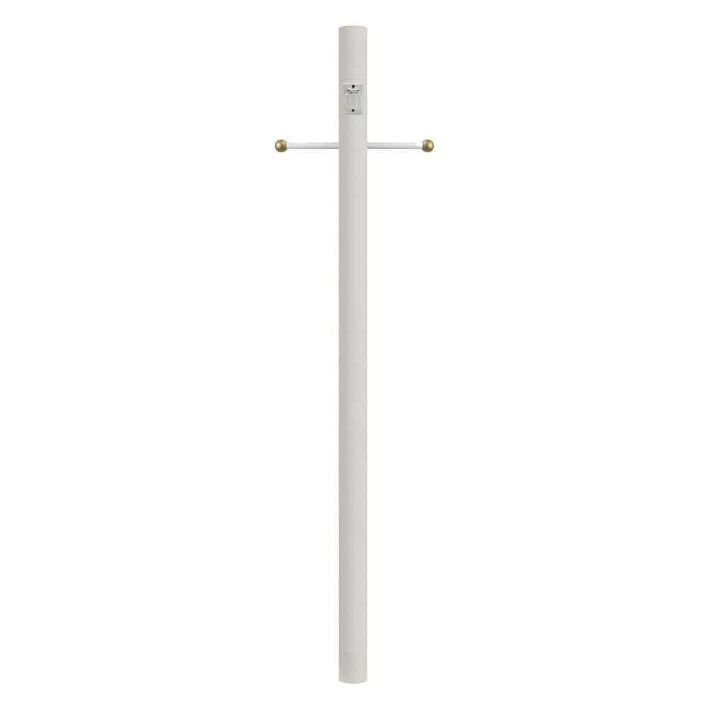 7 ft. White Outdoor Direct Burial Lamp Post with Cross Arm and Grounded Convenience Outlet fits 3 in. Post Top Fixtures price history on PriceWatchPro