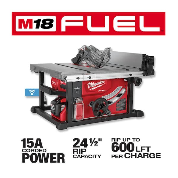 Milwaukee 2736-21HD M18 FUEL ONE-KEY 18- volt Lithium-Ion Brushless Cordless 8-1/4 in. Table Saw Kit W/(1) 12.0Ah Battery & Rapid Charger - 3
