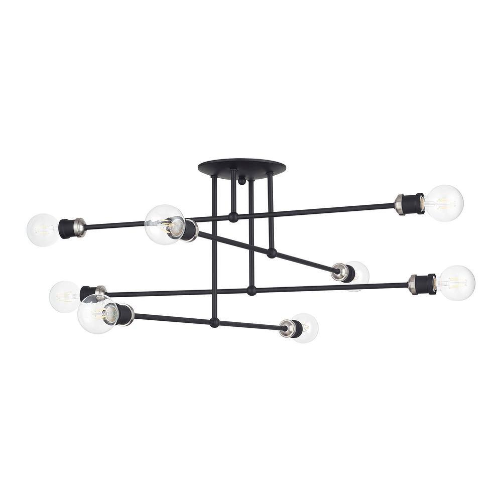 Delacroix 35 in. 8-Light Black Semi Flush Mount price history on PriceWatchPro