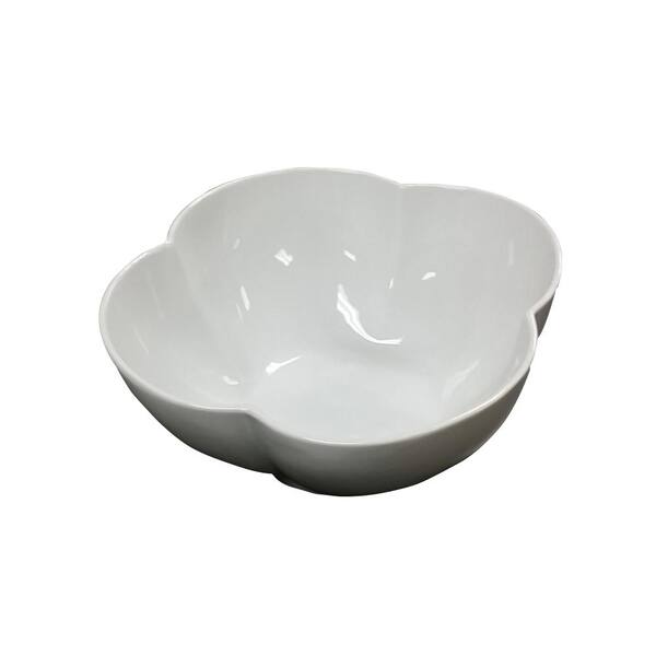 Omniware 9.5 in x 9.5 in x 4.5 in Petal Serving Bowl White Porcelain