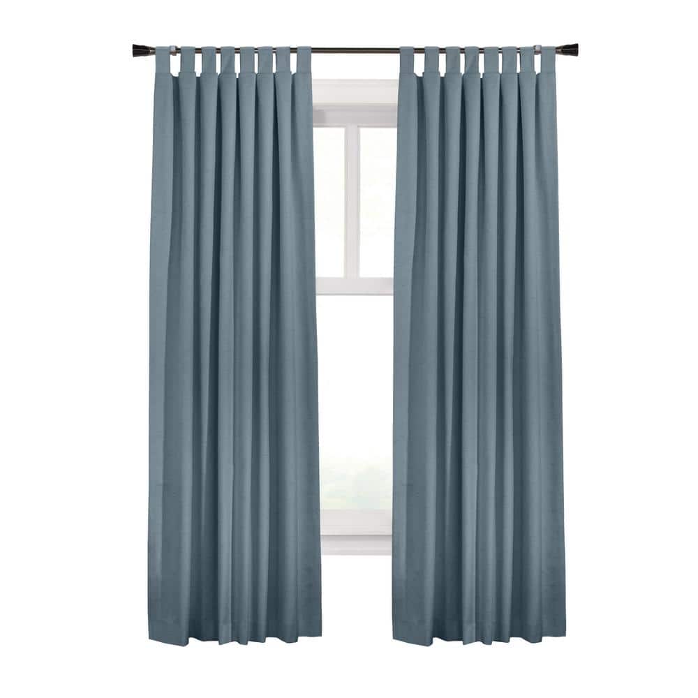 Ventura Tab Top Blue Polyester Smooth 52 in. W x 95 in. L Tab Top Indoor Bl