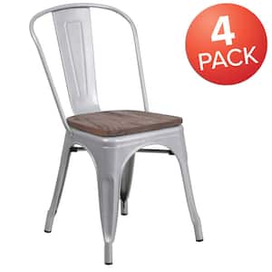 Silver Restaurant Chairs (Set of 4)