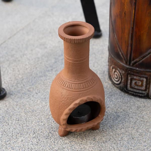 Afoxsos Handmade Terracotta Chiminea for Incense and Smudging