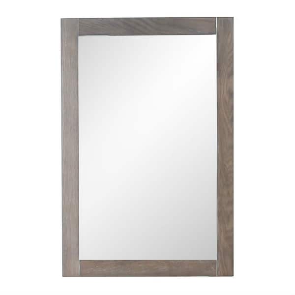 Unbranded 16.00 in. W x 26.00 in. H Framed Rectangular Bathroom Vanity Mirror in Weathered Gray