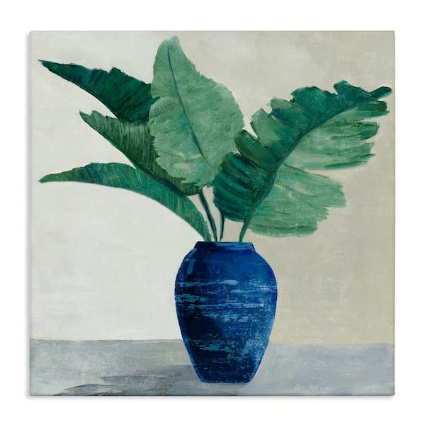 Stupell Industries Fan Palms in Vase by Jacob Q Unframed Nature Graphic Art Print 24 in. x 24 in.