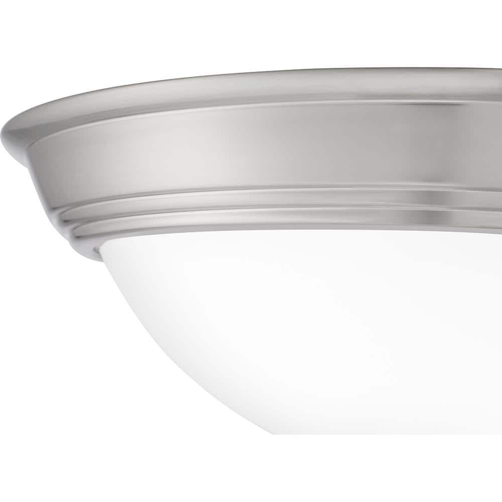 Erwin 13" Brushed Nickel and Glass LED Flush Mount