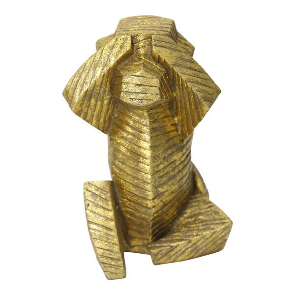 Litton Lane Gold Polystone See No Evil Monkey Sculpture (Set of 3) 98686 -  The Home Depot