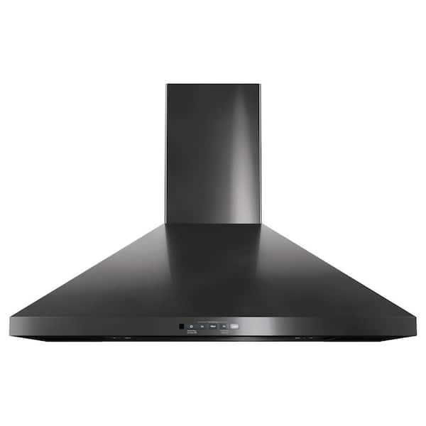 GE 30 in. Convertible Wall-Mount Range Hood with Light in Black Stainless Steel