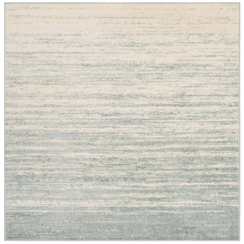 Adirondack Slate/Cream 10 ft. x 10 ft. Solid Color Striped Square Area Rug price history on PriceWatchPro