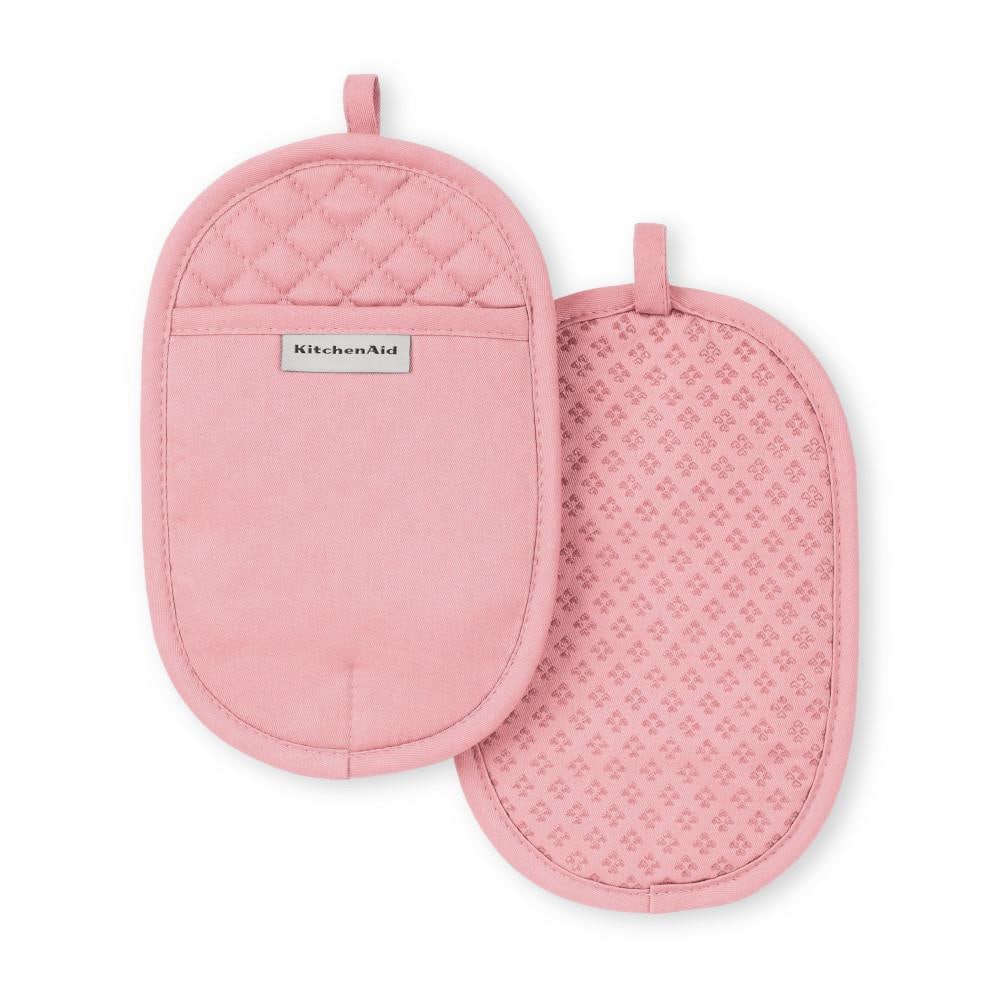 Dried Rose Silicone and Cotton Oval Pot Holder Set