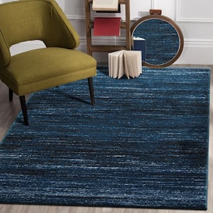 Myra Distressed Soft Blue/Black 7 ft. 9 in. x 9 ft. 5 in. Rectangle Indoor Area Rug