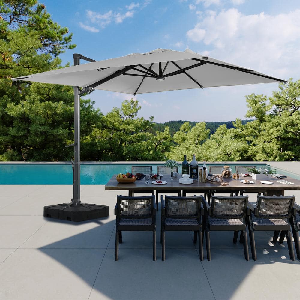 Boyel Living 10 Ft 360° Rotation Square Cantilever Patio Umbrella With 