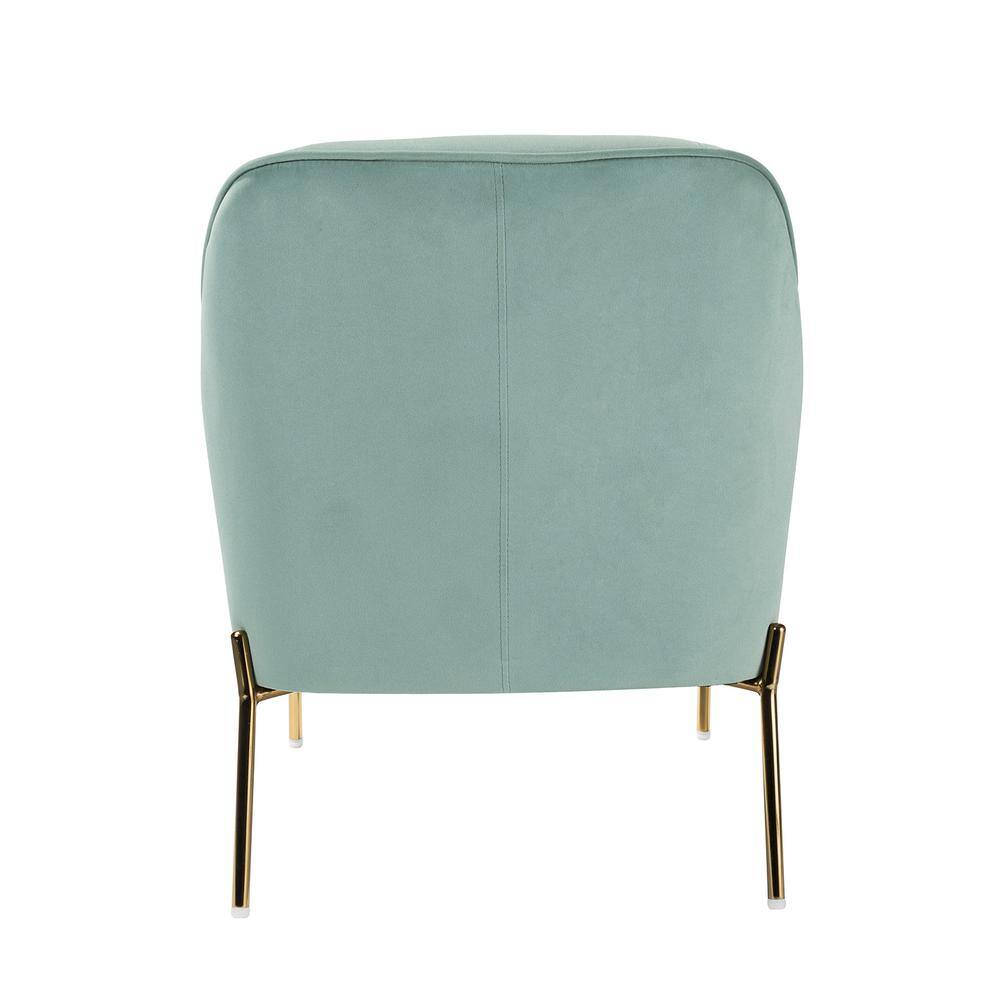 Sage Velvet Accent Chair with Gold Metal Legs