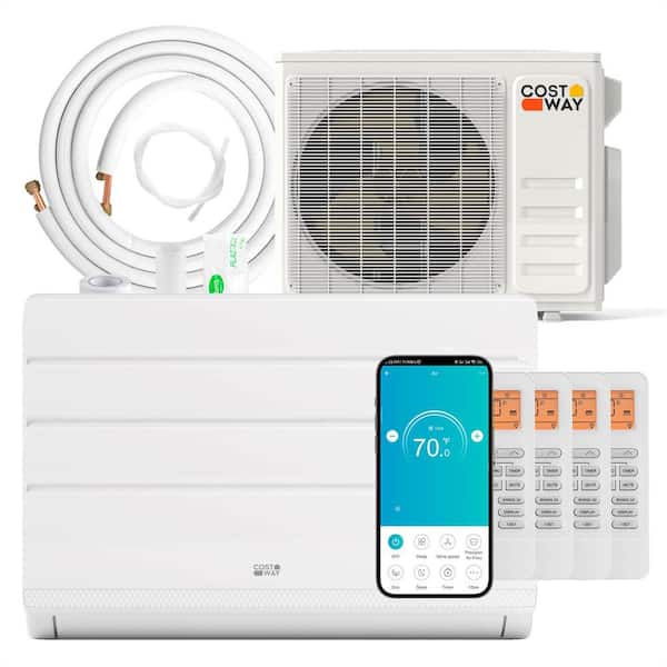 Costway 36K BTU 4 Zone 9K BTU 19 SEER2 Mini Split Air Conditioner Work with Alexa