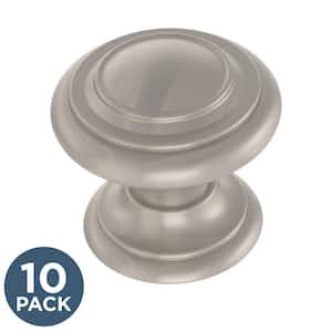 Simple Double Ring 1-1/8 in. (28 mm) Nickel Round Cabinet Knob (10-Pack)