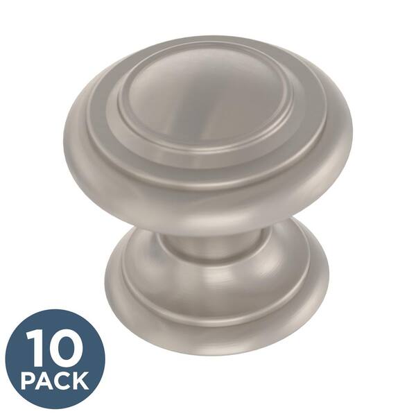Franklin Brass Simple Double Ring 1-1/8 in. (28 mm) Nickel Round Cabinet Knob (10-Pack)