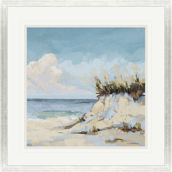 Paragon Cloudy Beach by Copenhaver Piece Framed Giclee Coastal
