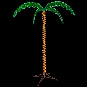 7 ft. Artificial Holographic LED Lighted Palm Tree