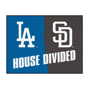 NFL Raiders/Chargers Multi-Colored 3 ft. x 3.5 ft. House Divided Area Rug