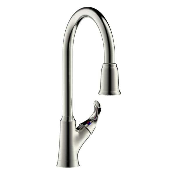 Fontaine by Italia Arts Et Metiers Single Handle 1 or 3 Hole Pull-Down Sprayer Kitchen Faucet in Brushed Nickel