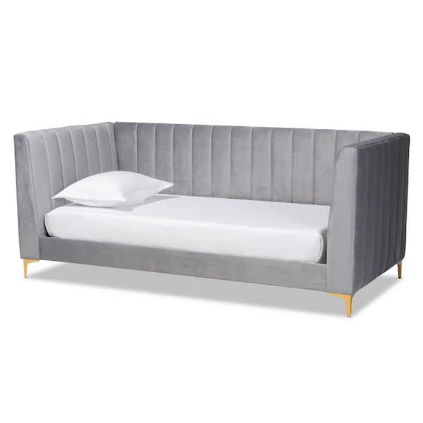 Oksana Light grey/Gold Twin Daybed