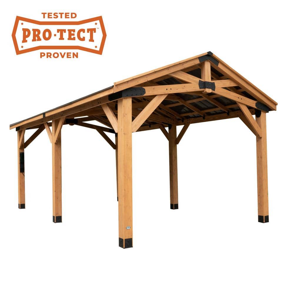Cedar 20' x 12' Multi-Function Carport Gazebo Pavilion