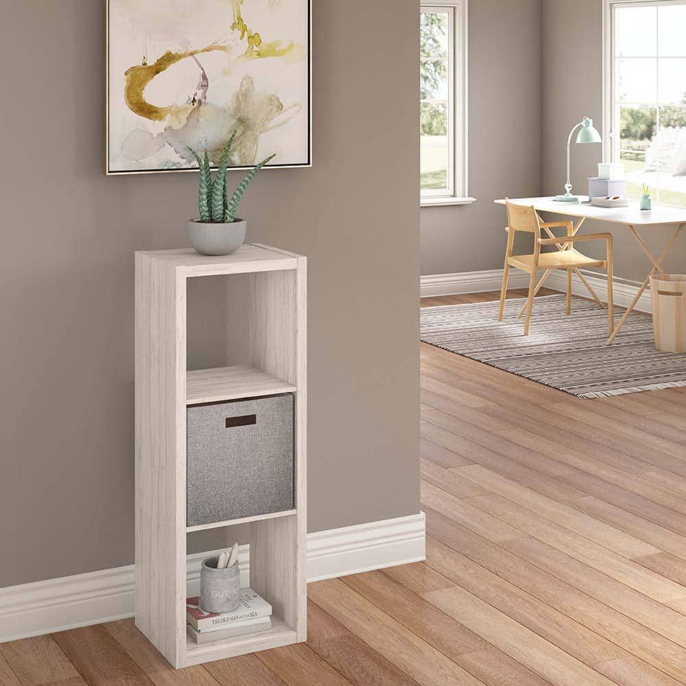 Bleached Walnut 3-Cube Kids Storage Organizer