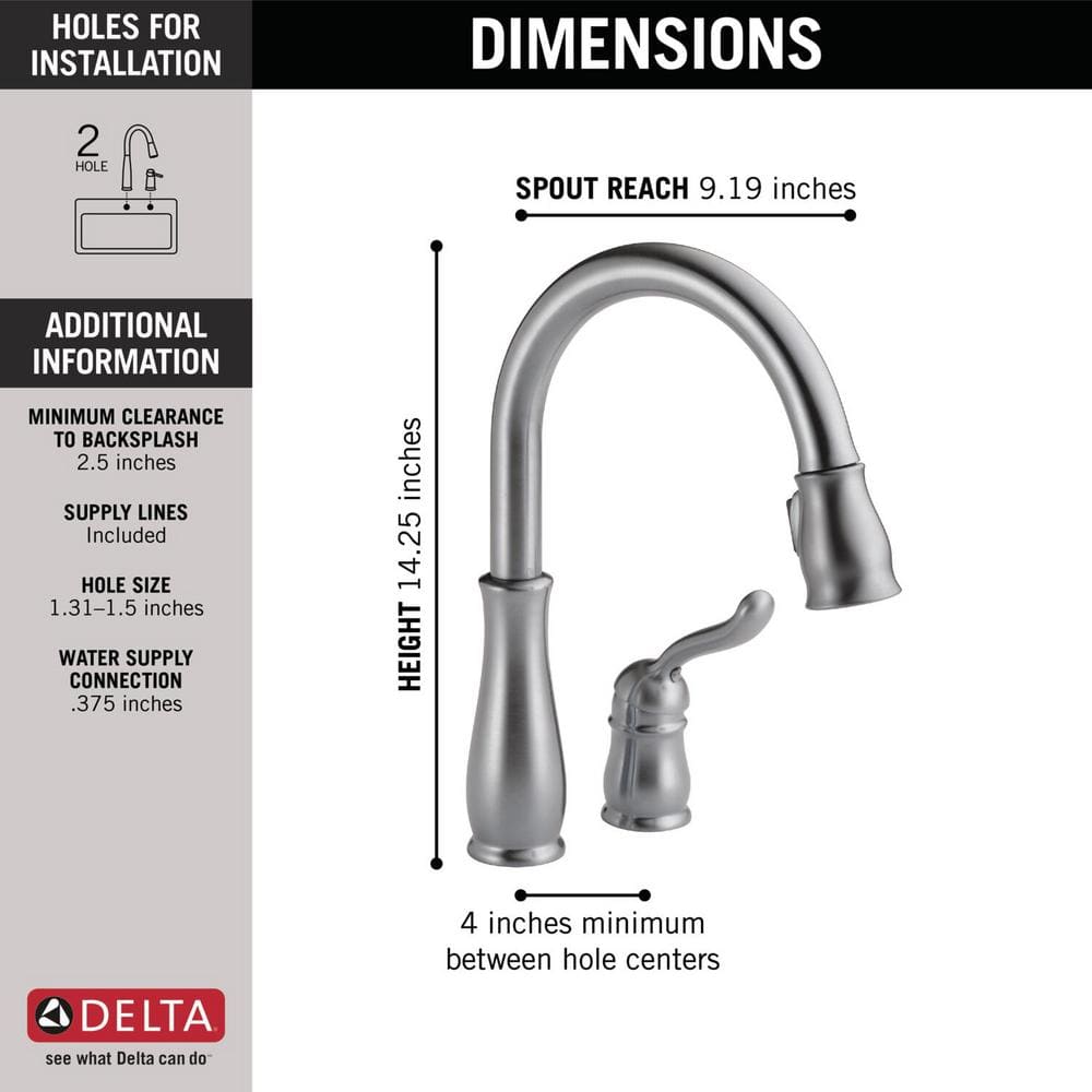 Arctic Stainless Steel Pull-Down Kitchen Faucet with Spray