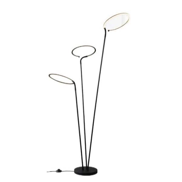 INNOBULE 61.41 in. Black Modern Dimmable LED Tree Floor Lamp