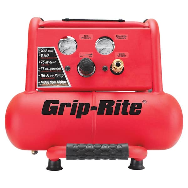 Grip-Rite Pontoon Style 2-Gal. Portable Twin Tank Electric Compressor