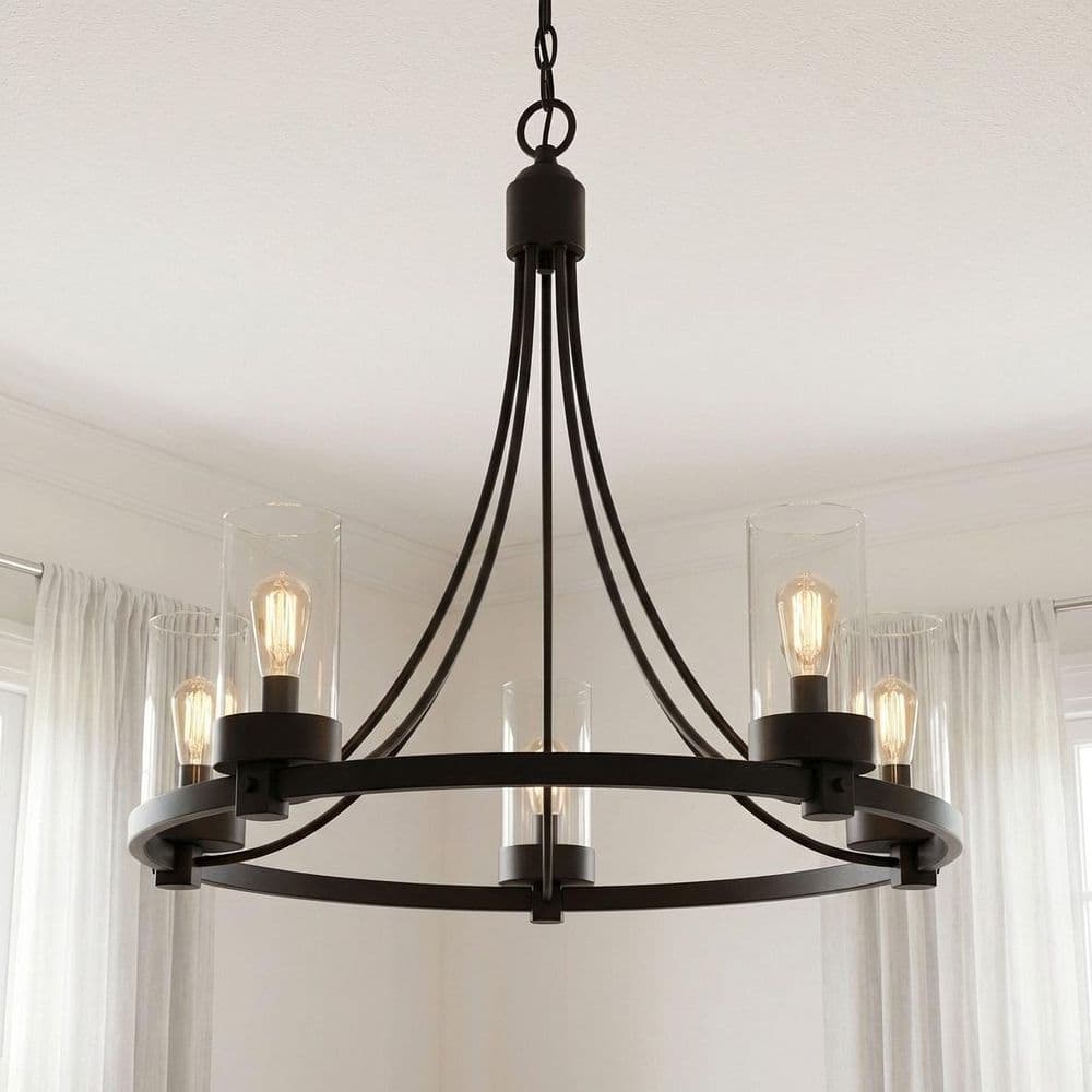 Savoy House Meridian 26 in. W x 23 in. H 5-Light Matte Black