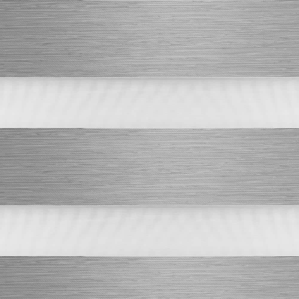 Gray Polyester Blackout Cordless Zebra Roller Shade
