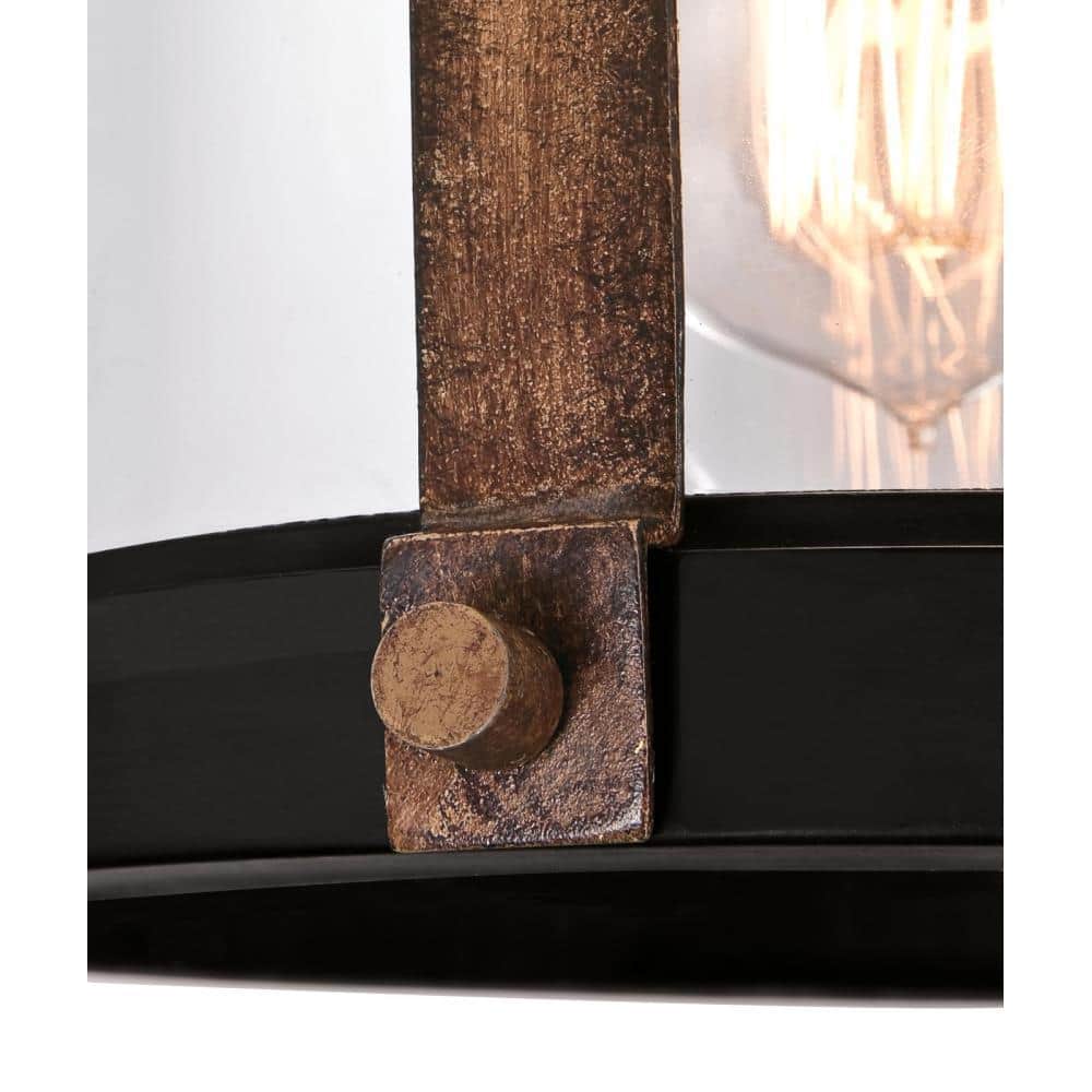 Cindy 11" Oil Rubbed Bronze and Barnwood Mini Pendant Light