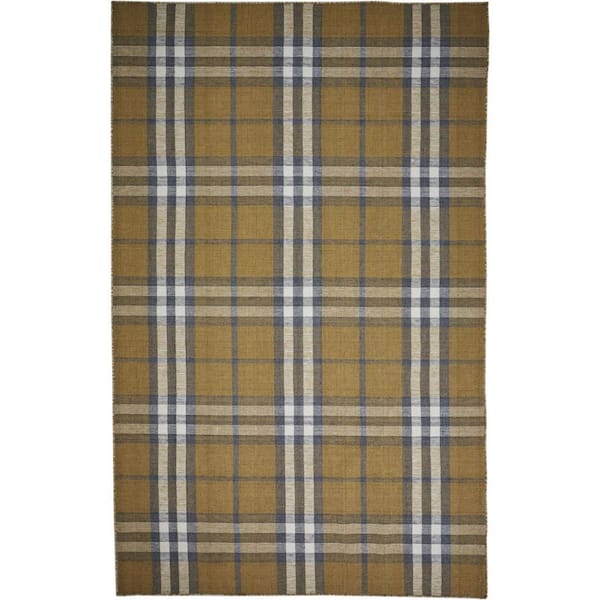 HomeRoots Gold Blue and White 2 ft. x 3 ft. Abstract Area Rug