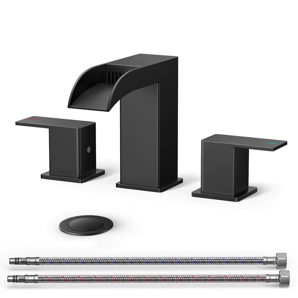 8 in. Widespread Double Handle Bathroom Faucet with Drip-Free Ceramic Disc 