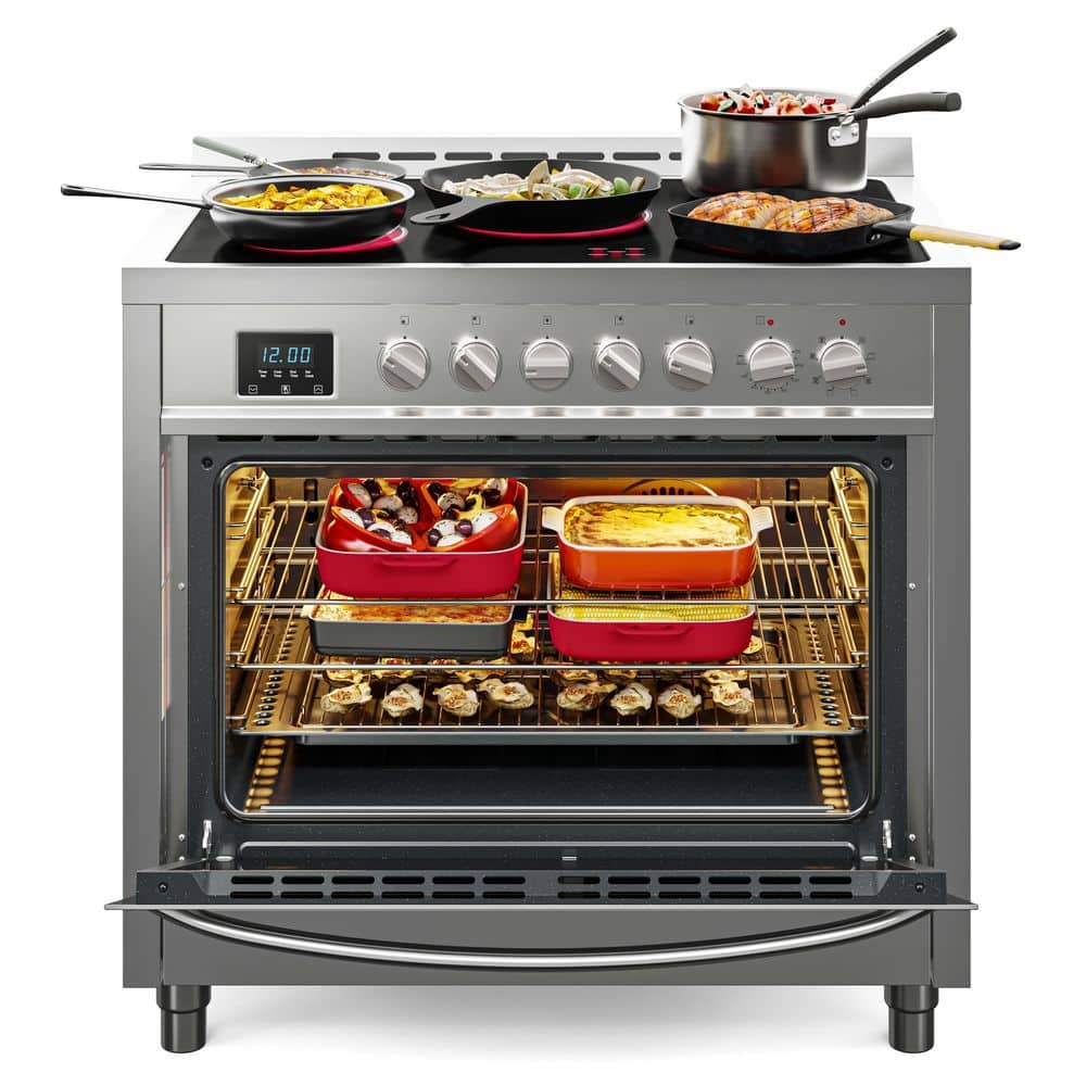 36 Inch Stainless Steel Convection Electric Range with Ceramic Cooktop