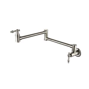 Commercial Wall Mounted Pot Filler in Brushed Nickel